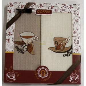 Forbyt, Darčekové balenie 2 ks bavlnených utierok, Coffee šálky, 50 x 70 cm
